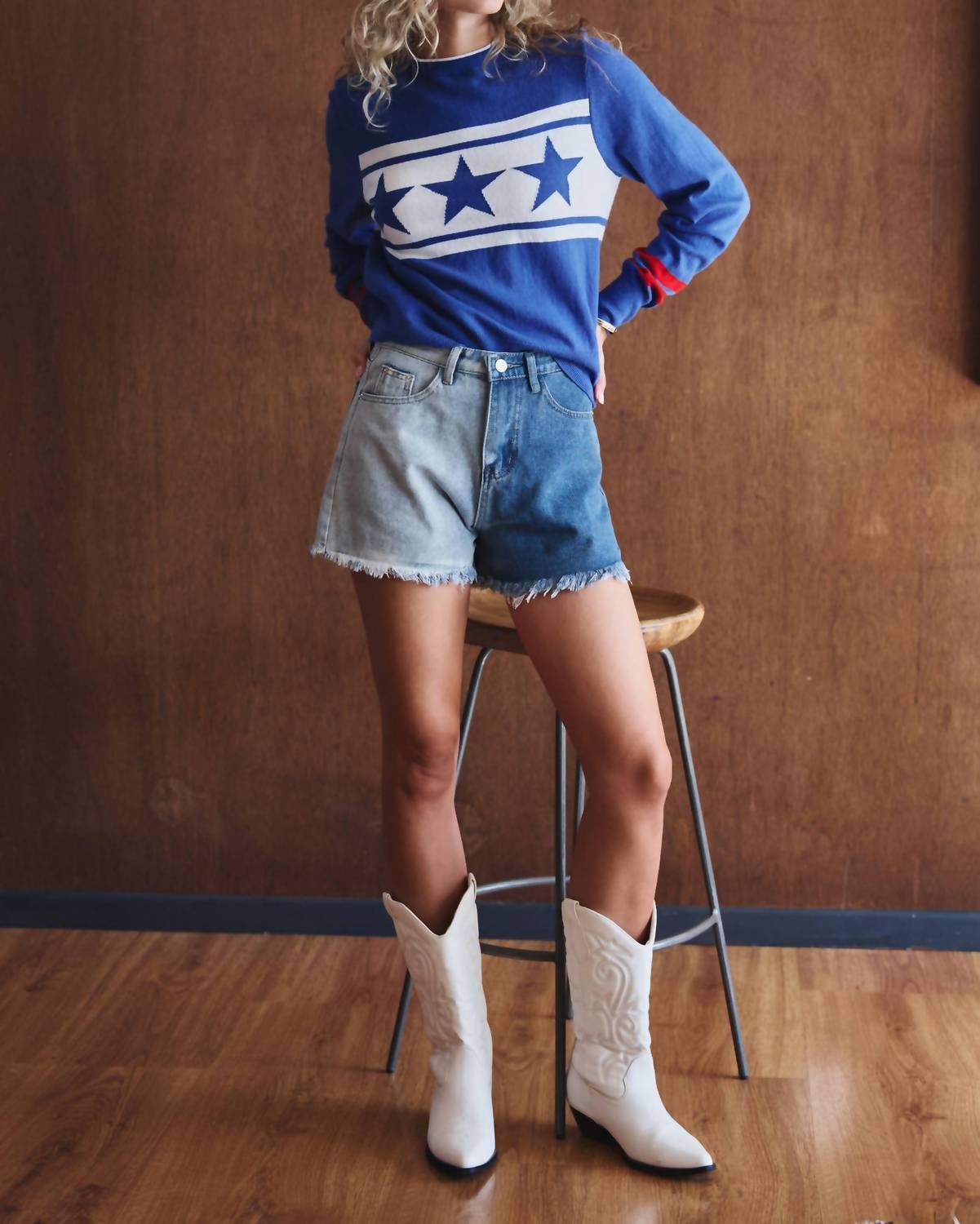 Urban Daizy - Americana Triple Star Knit Sweater