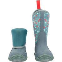 MUCK Girls Rugged Ii Boot in trooper flower - kids' shoe - detail view