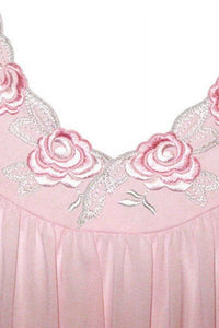 Shadowline Lingerie - Short Gown With Flower Petal Embroidery And Flutter Sleeves