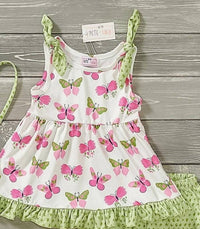Pete + Lucy - Girls Springtime Butterflies Short Set
