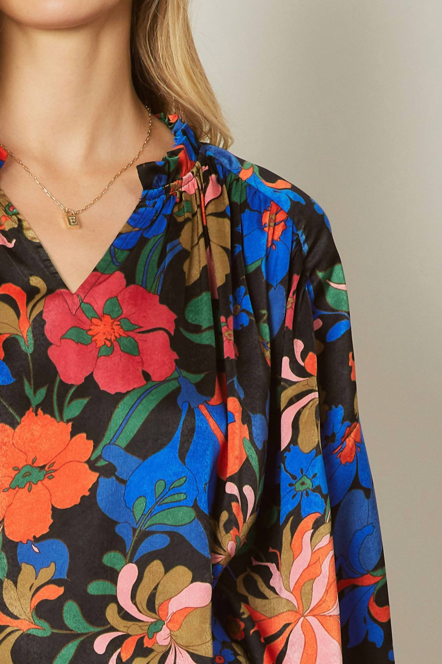 Entro - Bold Floral Print Top