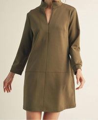 Jodifl - Collared Long Sleeve Shift Dress