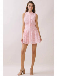 Tcec - Eyelet Lace Button Front Dress