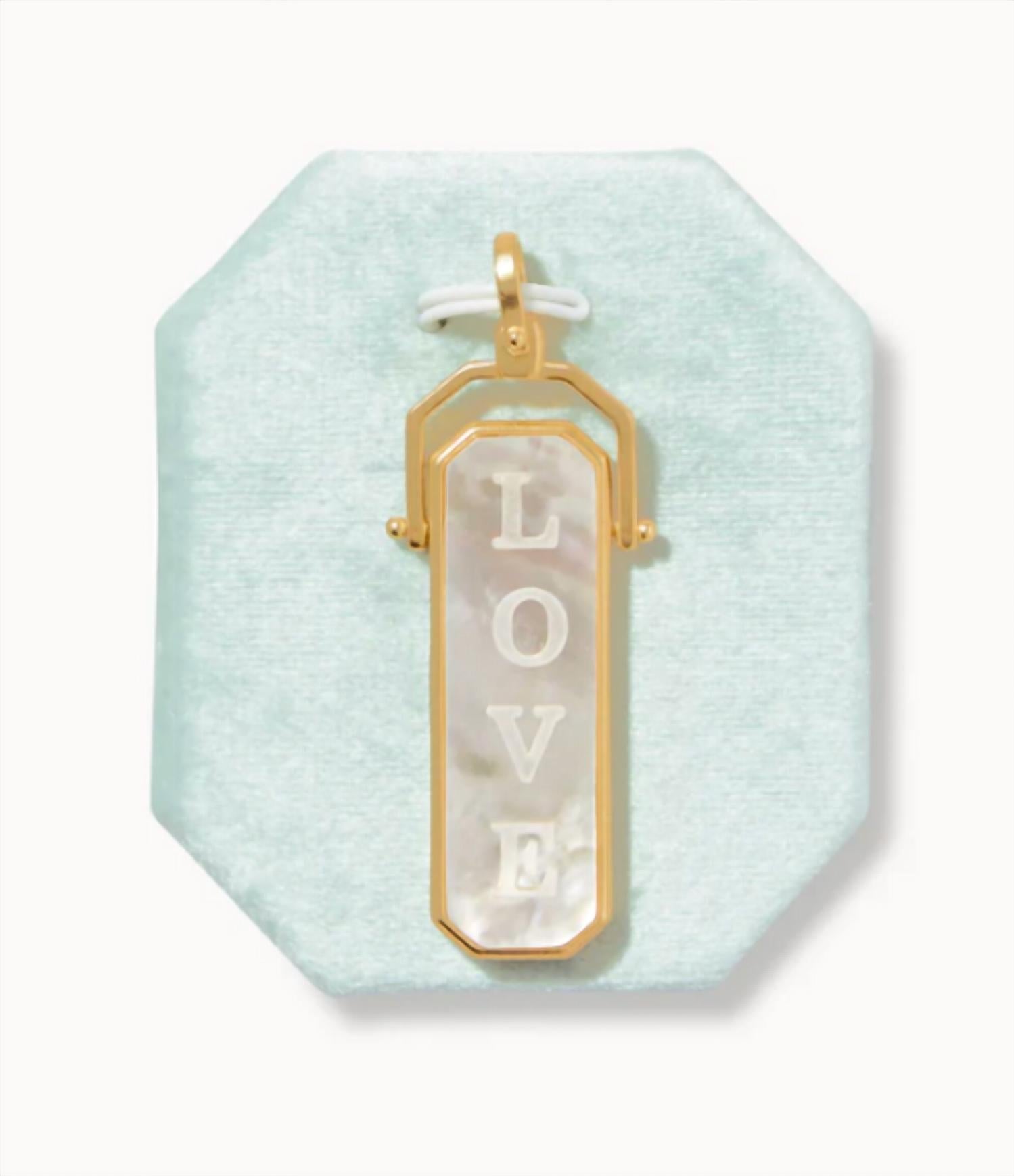spartina 449 Women's Love Yourself Mother Of Pearl Charm in gold - women's jewelry