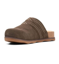Clarks Women's Brynn Glide Clog in dark olive suede - women's shoe - view 4