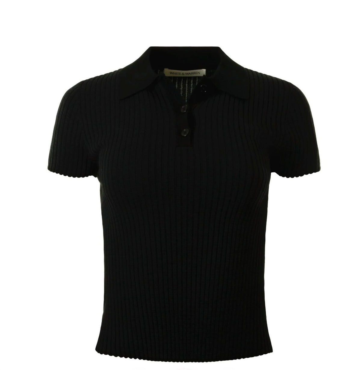 White + Warren - Women's Cotton Ribbed Polo