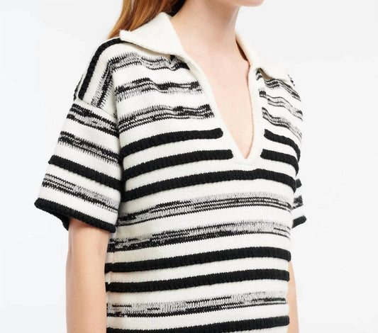 Barrie - Striped Cashmere And Cotton Polo Top