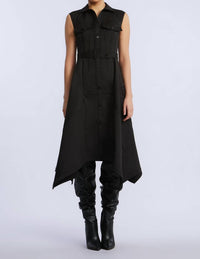 Bcbgmaxazria - Scarf Hem Taffeta Twill Dress