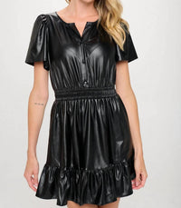 Meet Me In Santorini - Vegan Leather Belle Dress