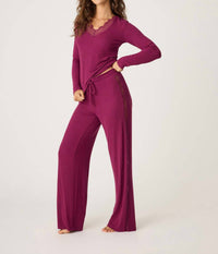 PJ Salvage Sweet Dreams Pant in bordeaux - women's pants