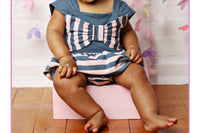 Lemon Loves Layette - Baby Girls' Nautical Bow Bubble Romper