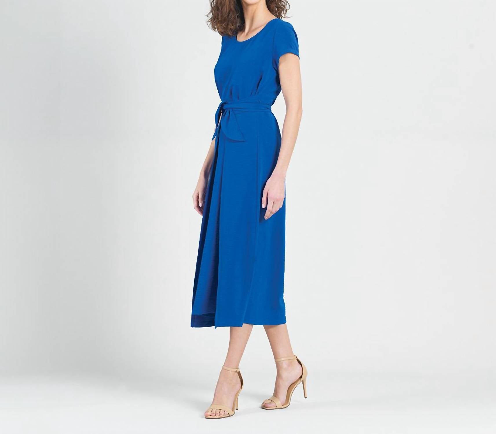 Clara Sun Woo - Wrap Overlay Center Tie Midi Dress