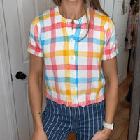 Anniewear - Leona Button Down Plaid Top