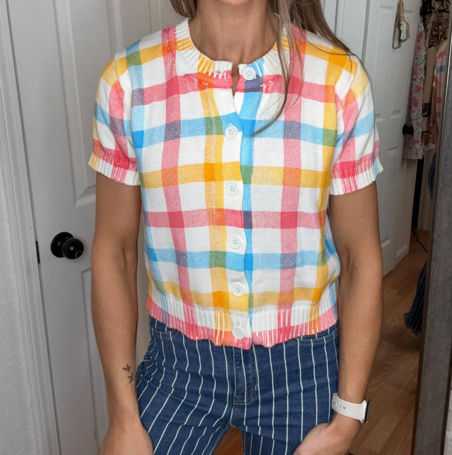 Anniewear - Leona Button Down Plaid Top