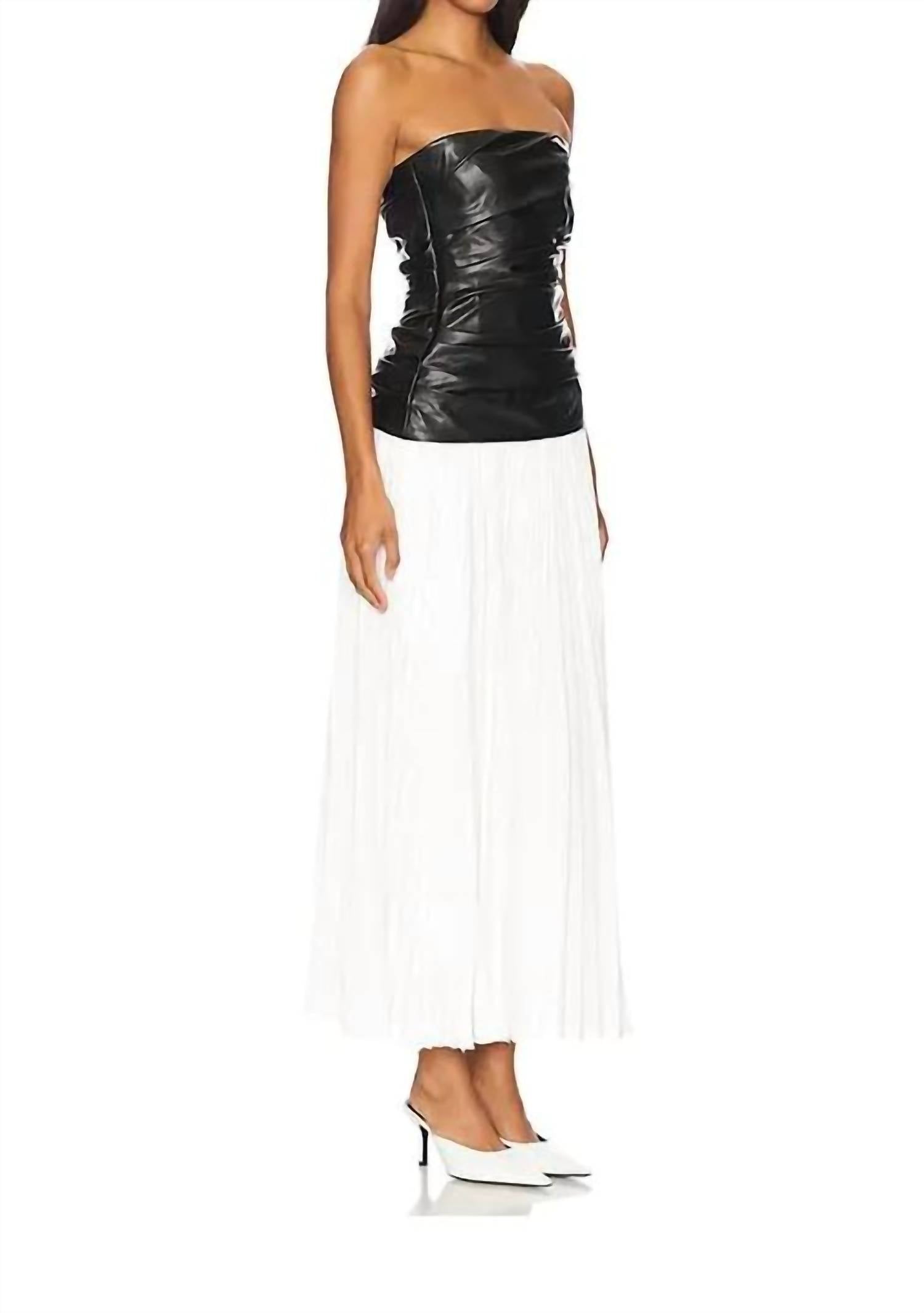 Jonathan Simkhai - Arie Faux Leather Bustier Midi Dress