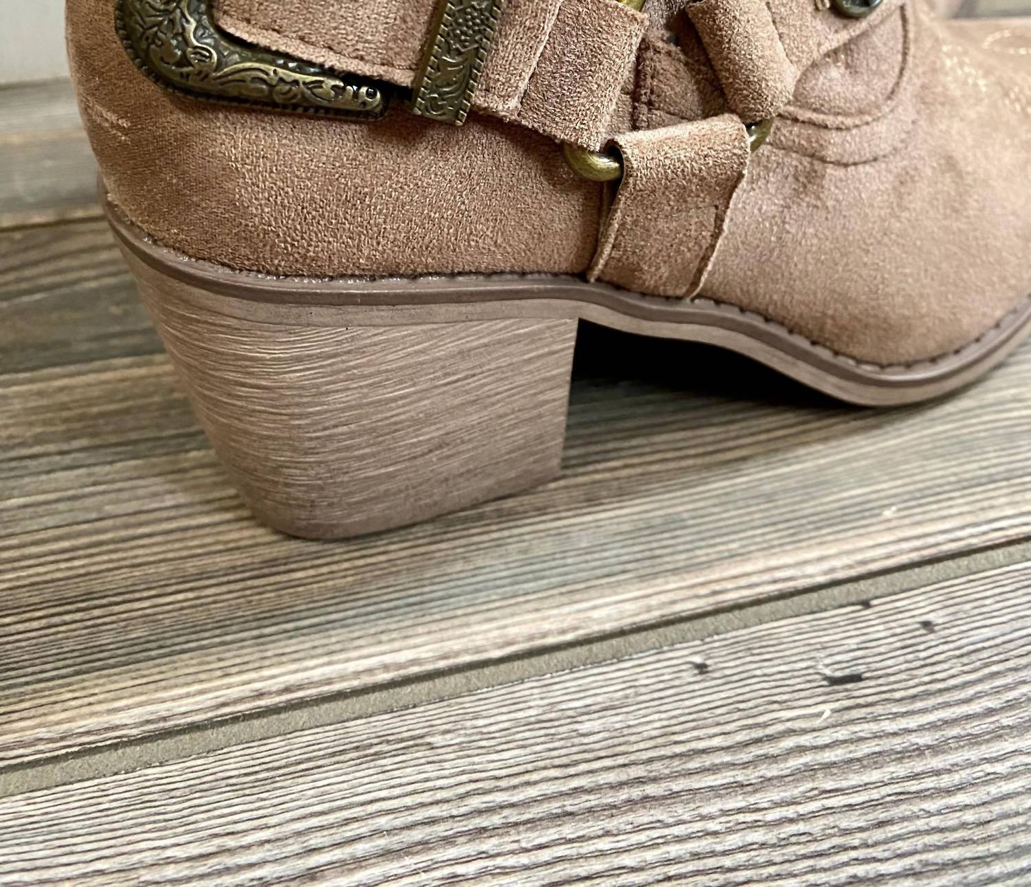 Pierre Dumas Women's Wilde Western Bootie in taupe - women's shoe - alternate view