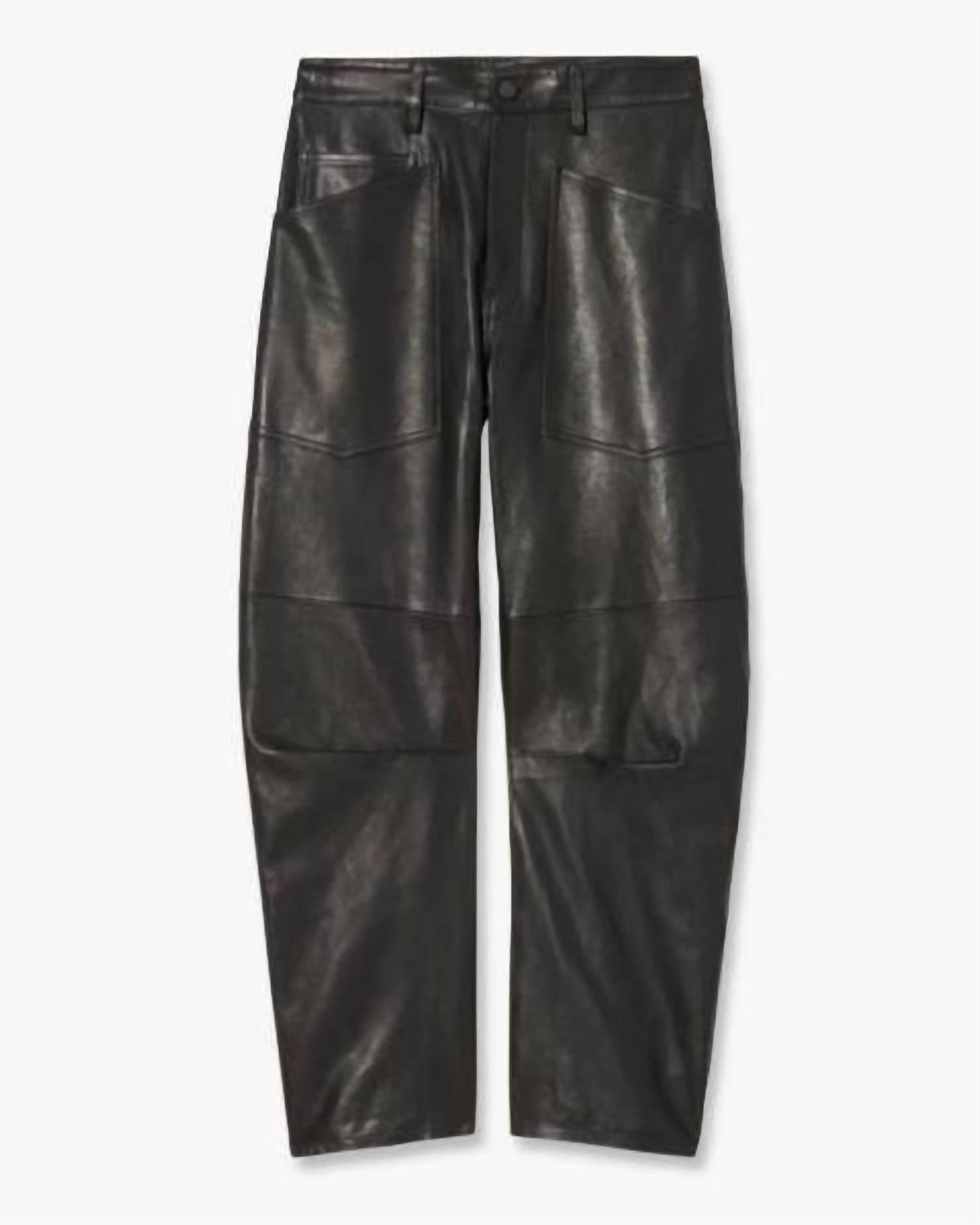 NILI LOTAN Shon Leather Pant in black - women's pants - view 6