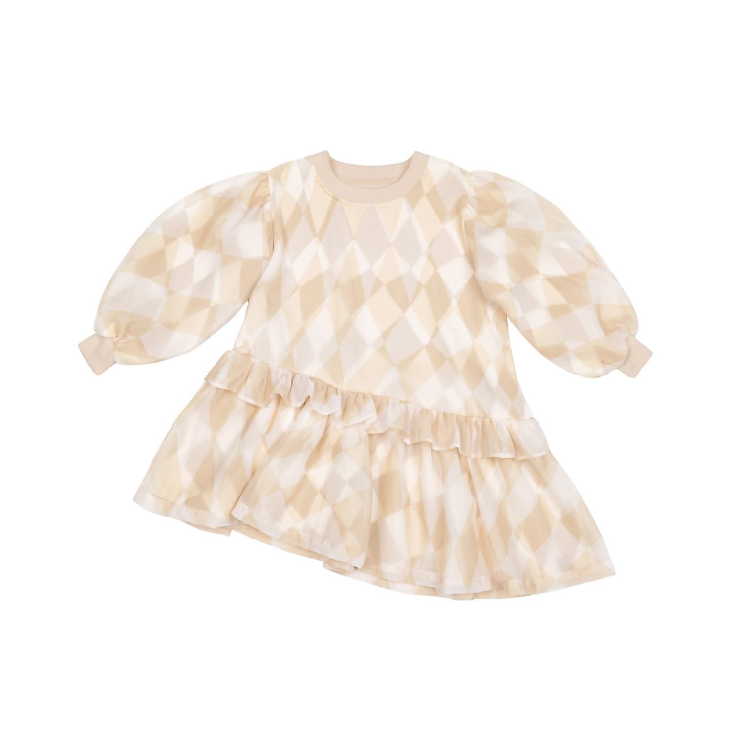 Omamimini - Hi-Low Organza & Terry Dress