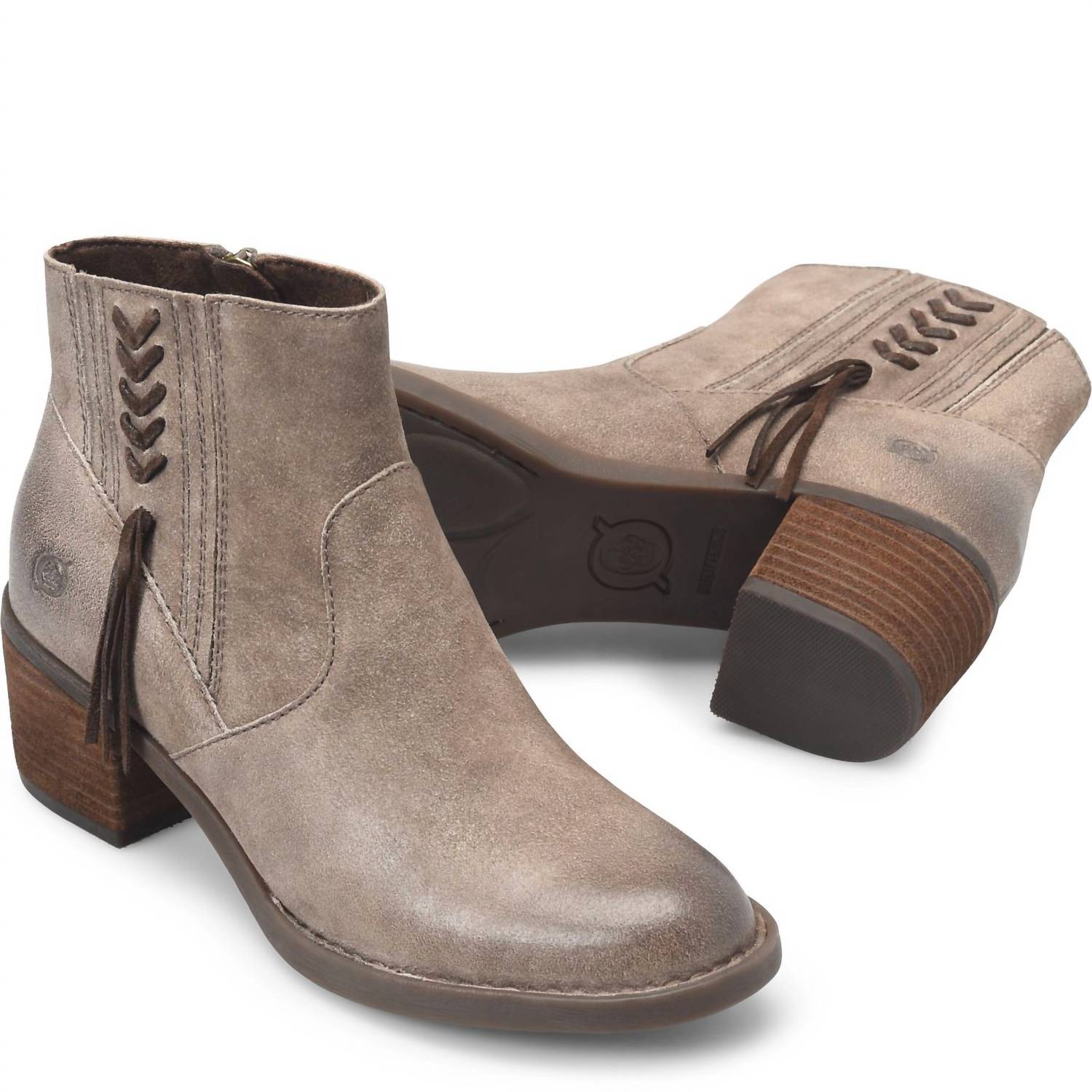 Born Women's Rowan Ankle Boot in taupe - women's shoe - alternate view