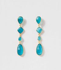 SCHMUCKOO Women's Mixed Gemstone Strand Earrings in blue - women's jewelry