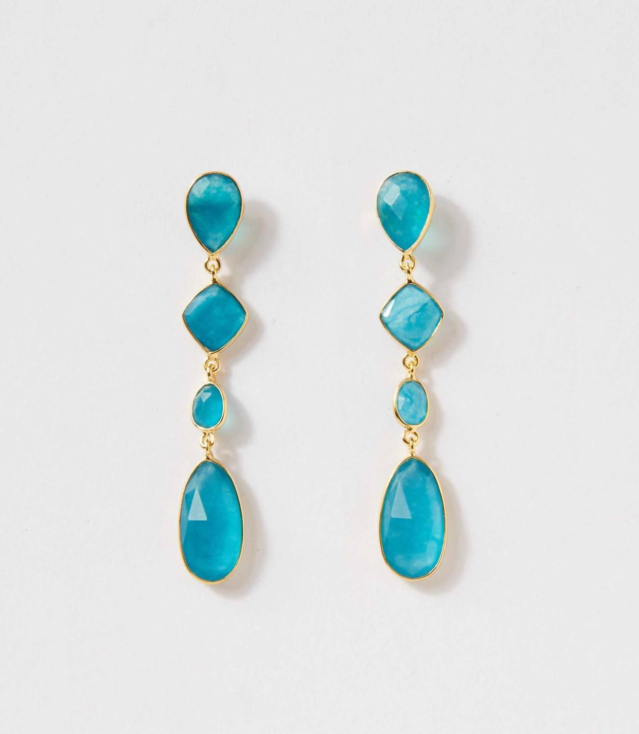 SCHMUCKOO Women's Mixed Gemstone Strand Earrings in blue - women's jewelry
