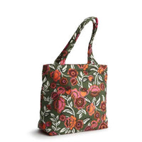Vera Bradley Women's Small Original Tote Bag in bubbly flowers green - women's bag - detail view