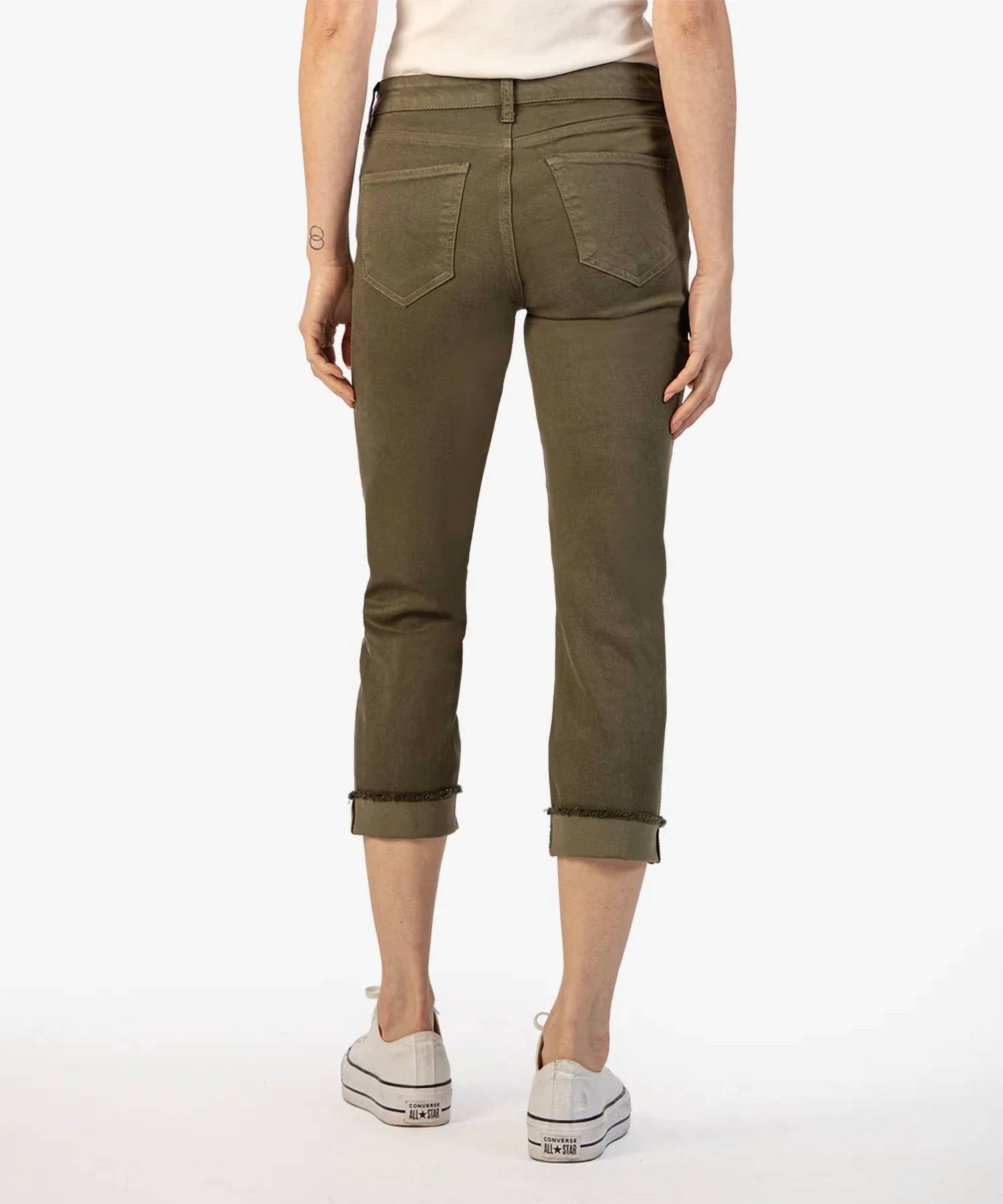 Kut From The Kloth - Amy Crop Straight Leg Roll Up Fray Hem Jeans