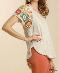 Umgee - Crochet Sleeve Top