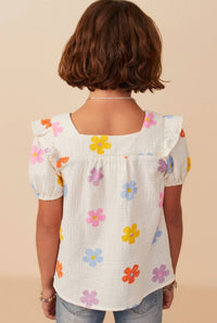 Hayden La - Chloe Floral Gauze Textured Top