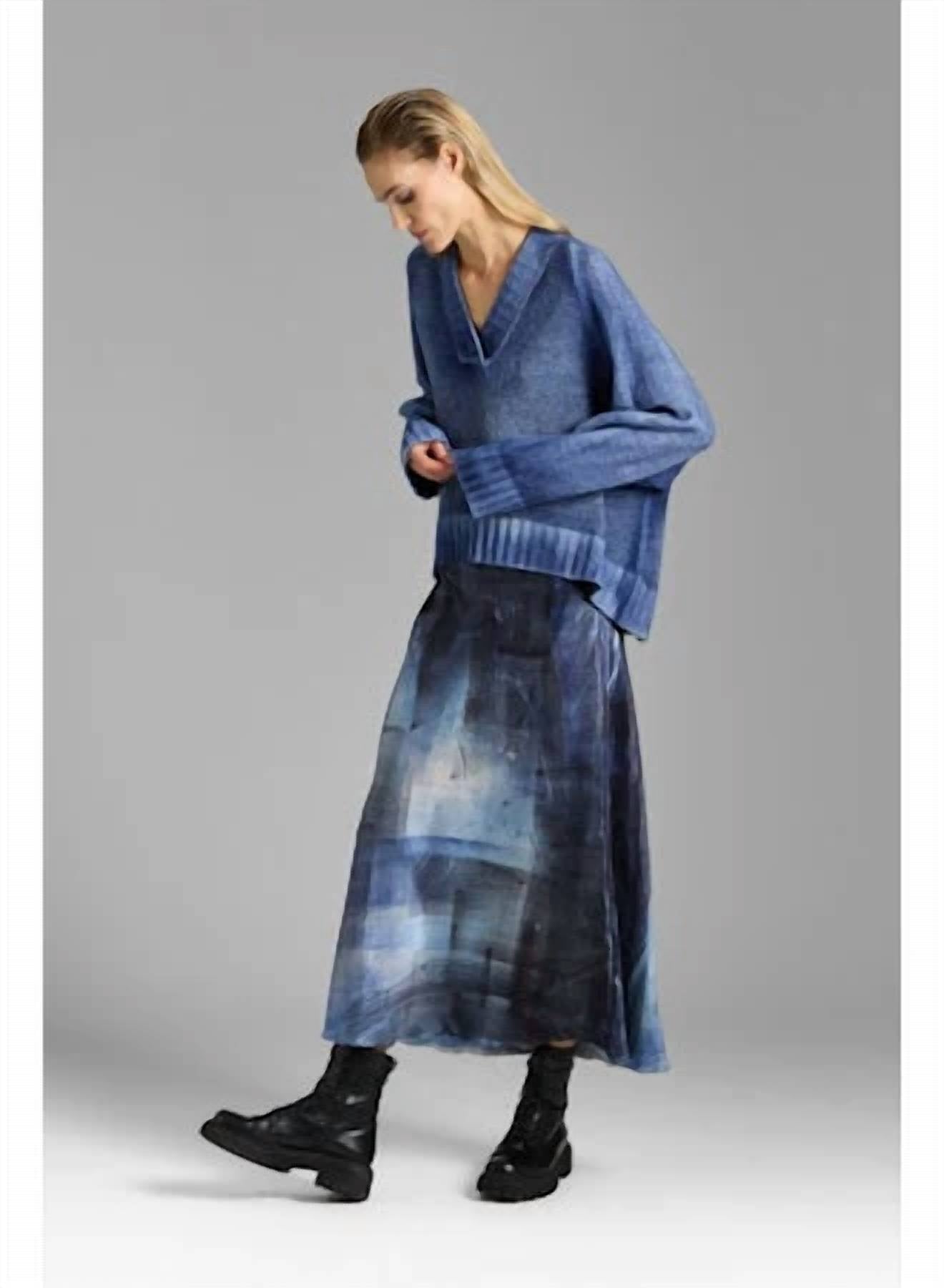 Avant Toi - Hand Painted Stretch Silk Skirt