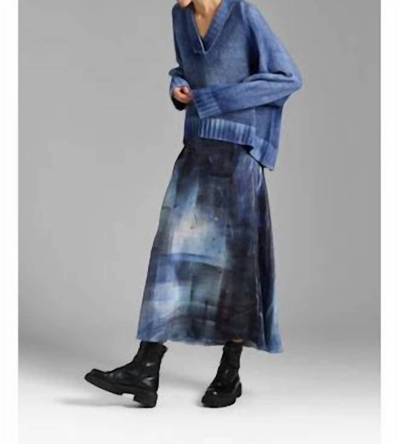Avant Toi - Hand Painted Stretch Silk Skirt