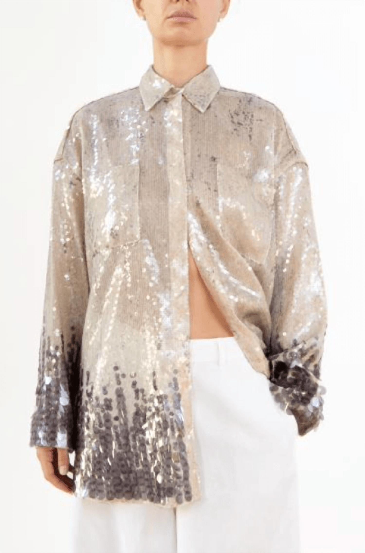 Aviu - Sequined Button-down Blouse