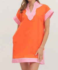Entro - Scallop Contrast Mini Dress