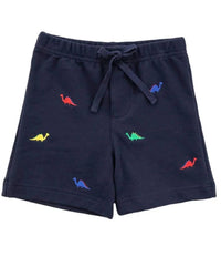 Florence Eiseman Kid's Dinosaur Knit Pull On Shorts in navy - kids' shorts - detail view