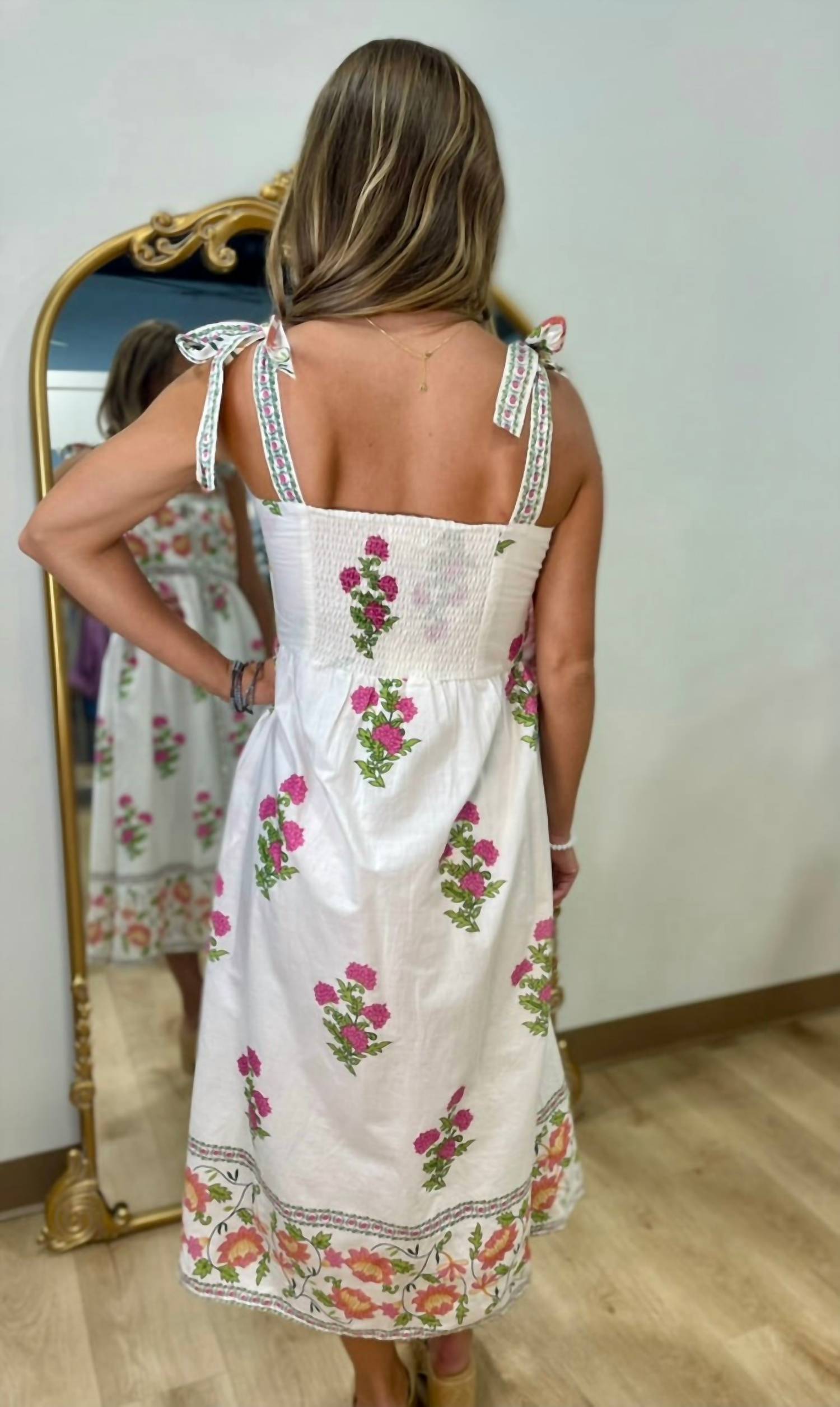 Thml - Annie Strap Floral Midi Dress