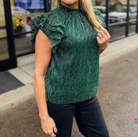 Thml - Metallic Flutter Sleeve Blouse