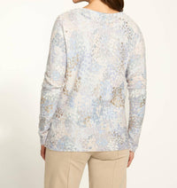FDJ Mireille Metallic Printed Sweater in spectral neutral - women's sweater - detail view