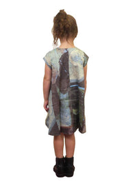MULTI PRINT CAP SLEEVE DRESS