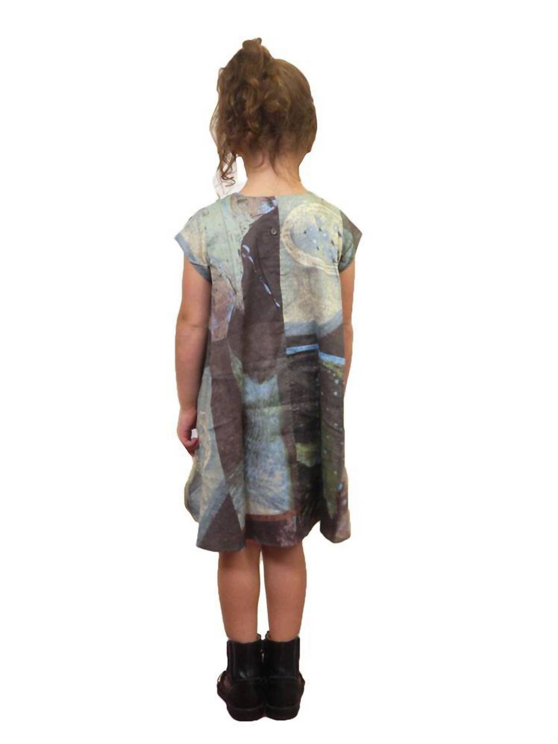 MULTI PRINT CAP SLEEVE DRESS