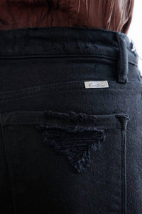 KanCan Carver High Rise Slim Straight Jeans in black - women's jeans - detail view