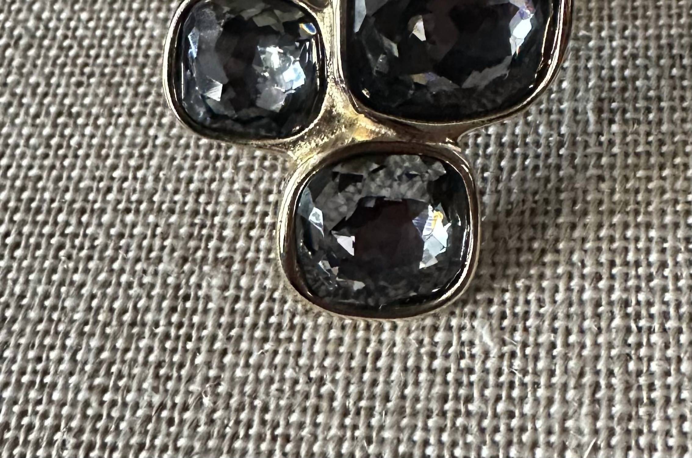 UNOde50 Women's Crystal Ring in gold grey - women's jewelry - alternate view