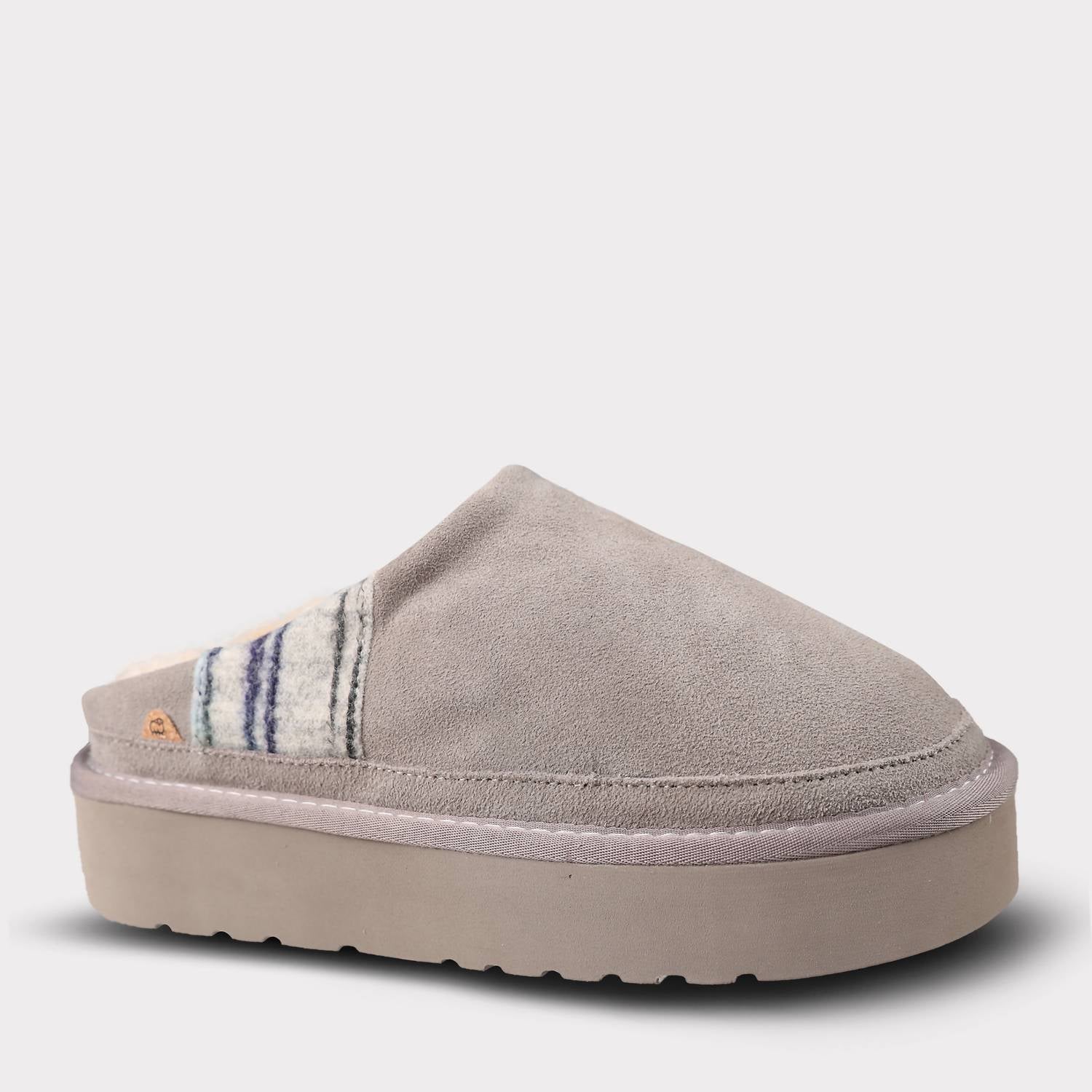 Lamo Women's Jane Slip On Platform Slipper in grey multi - women's shoe - alternate view