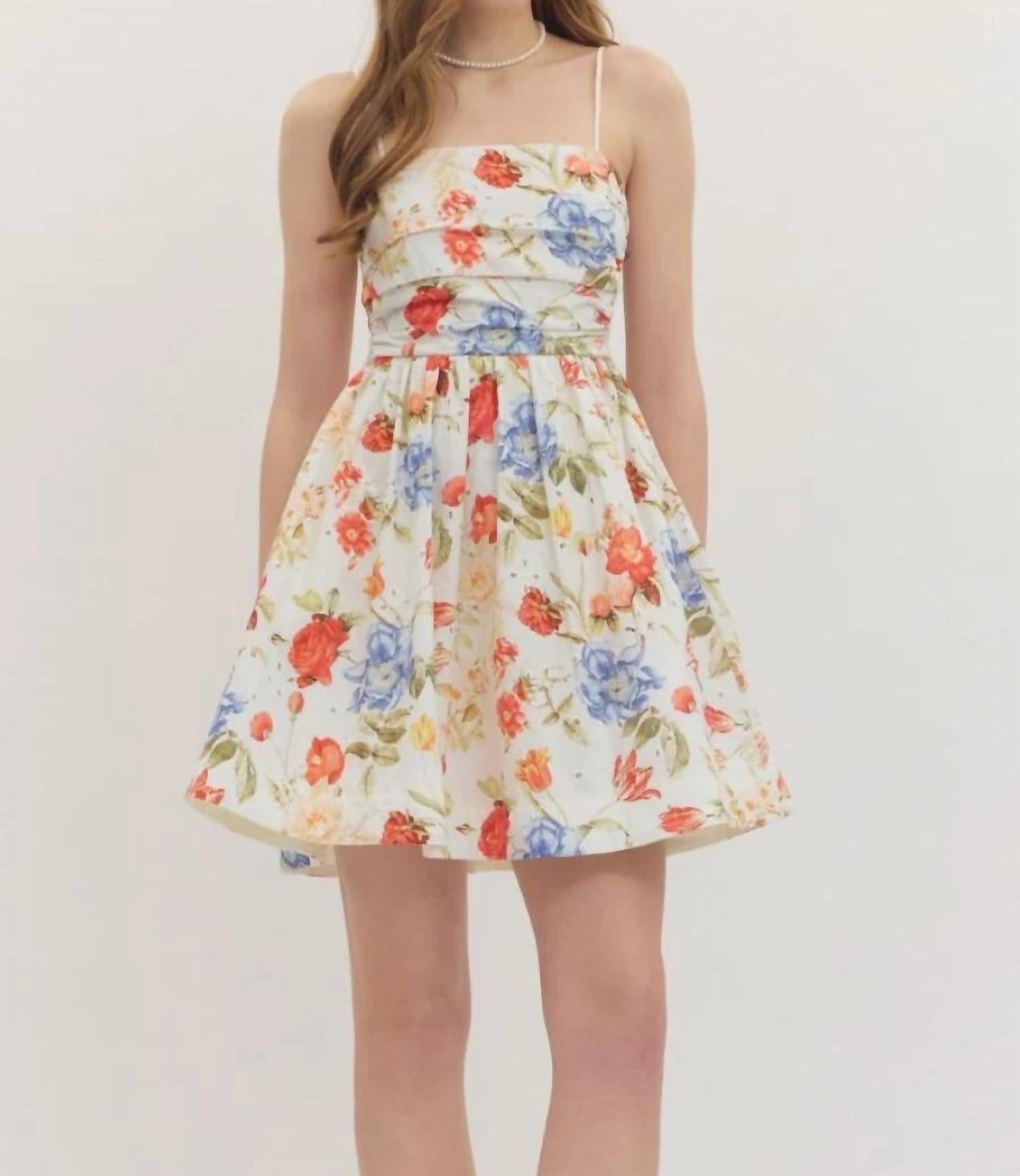 Entro - Women's Sorelle Floral Ruched Mini Dress