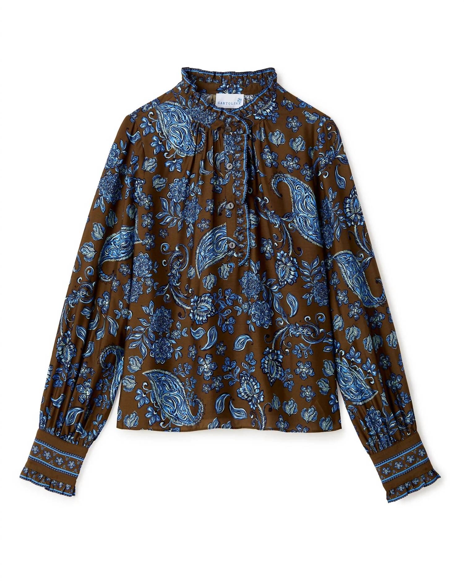 Cartolina Nantucket Women's Mara Blouse in cedar hill paisley - women's blouse