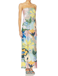 La Fuori - Floral Jacquard Embroidered Gown