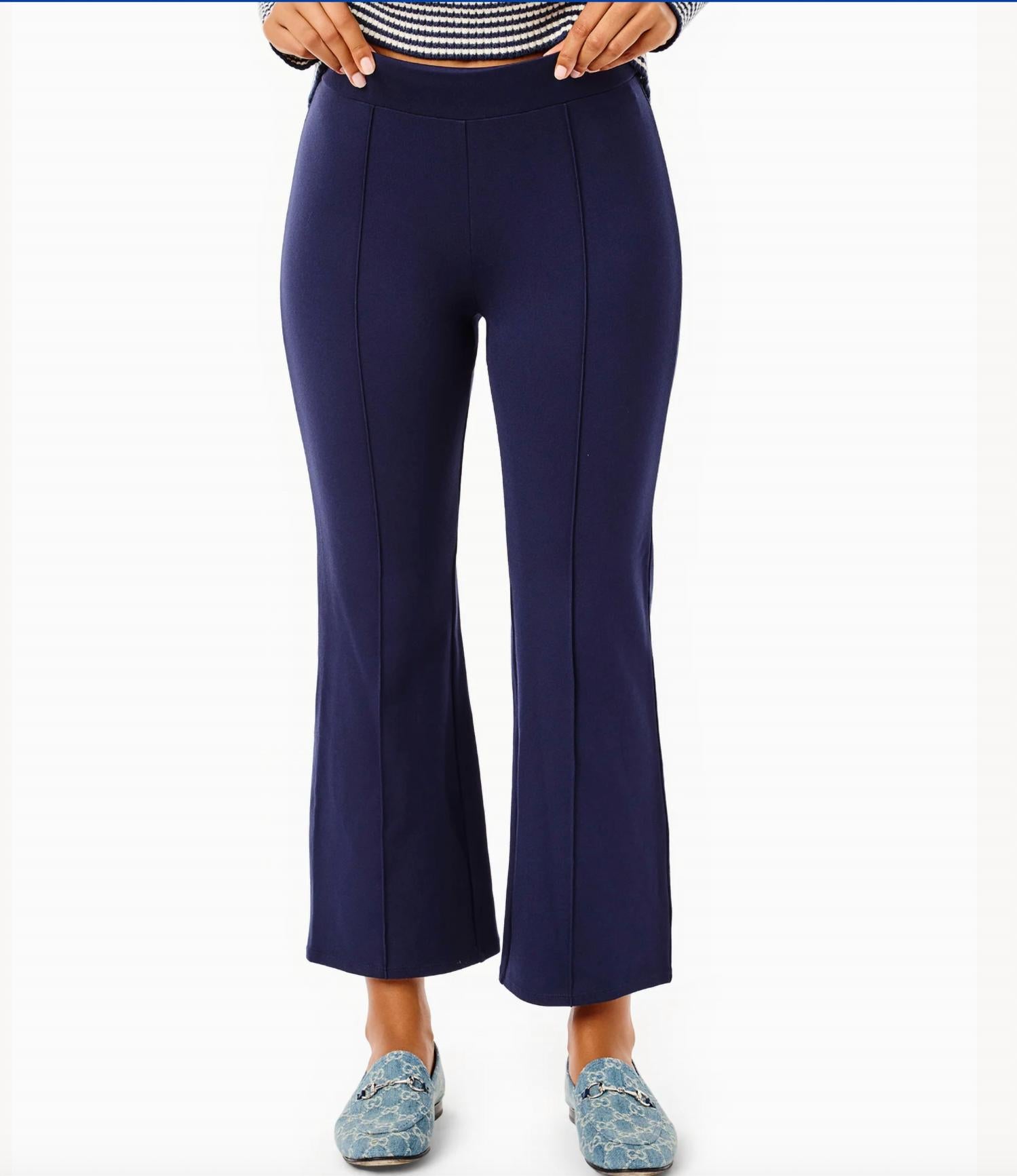 ADDISON BAY Ponte Waverly Flare Pants in navy - women's pants - view 4
