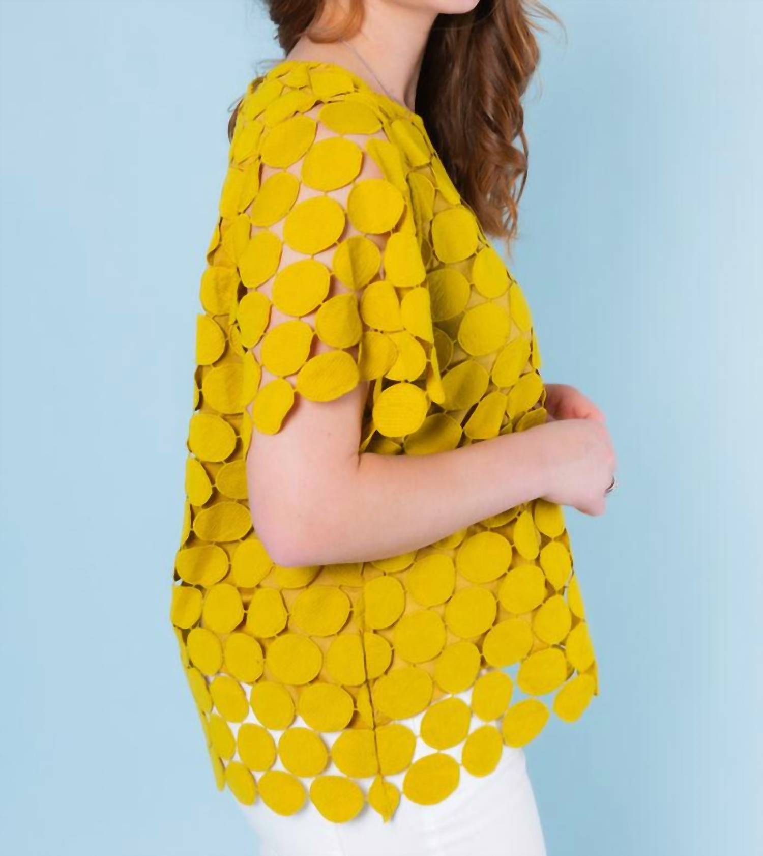 Umgee - Polka Dot Shift Boxy Cut Top