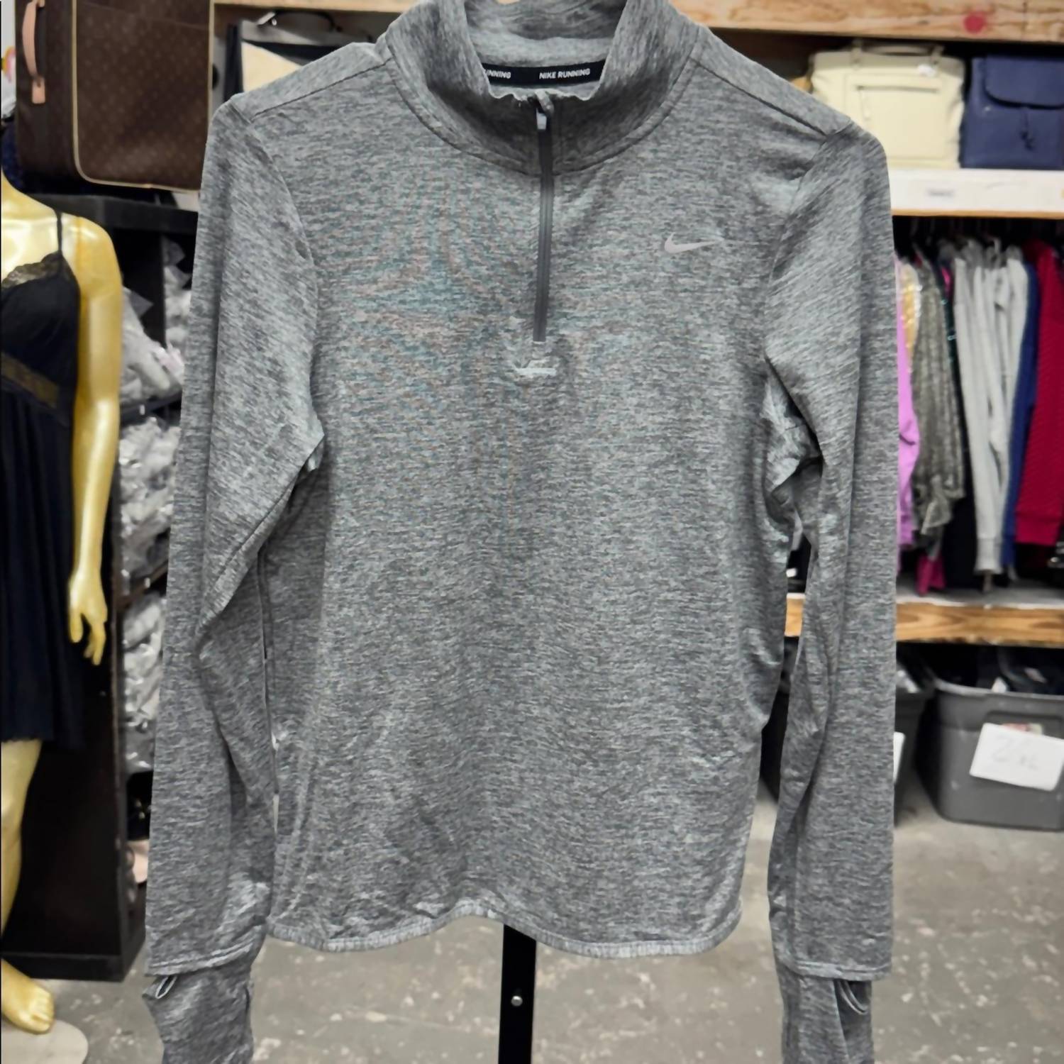 NIKE Women's Long Sleeve Top in gray - women's long sleeve top - detail view