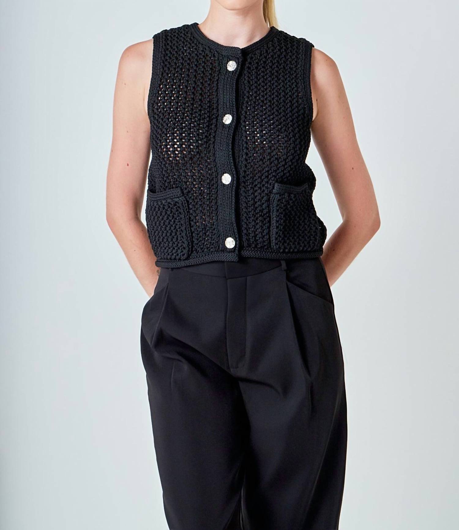 Endless Rose - Statement Buttons Knit Vest