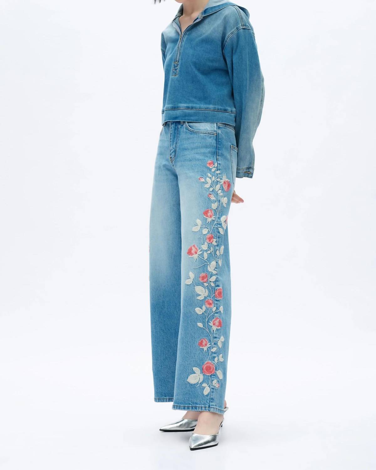 Bayeas - Tokio Embroidered Barrel Jeans